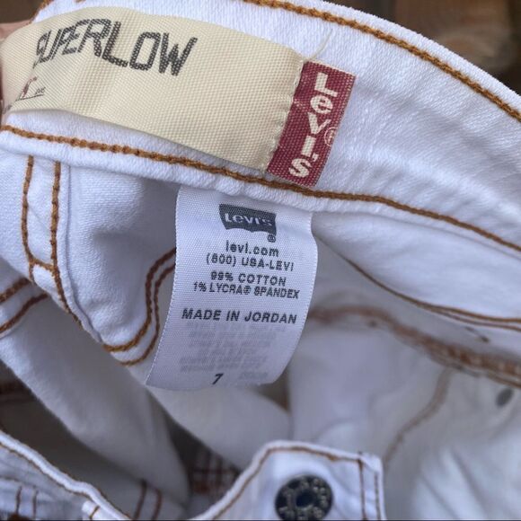Vintage white tab 518 Levi’s white jeans shorts size 7 Y2K - Picture 9 of 10